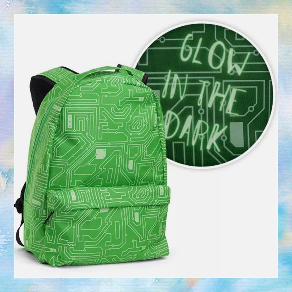 ThinkGeek Green Circuitry Backpack, NWT